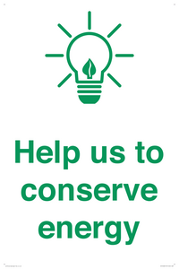 Help us to conserve energy 